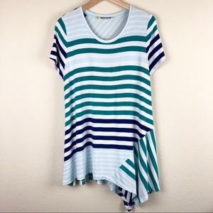 [Anthropologie] Asymmetrical Striped Tee - L